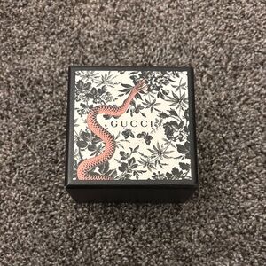 Gucci Black and White Floral Box with Red Snake Design